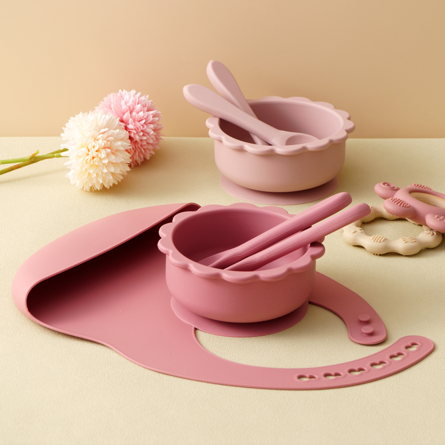 Waterproof Baby Bibs Silicone - Set di stoviglie in Silicone per