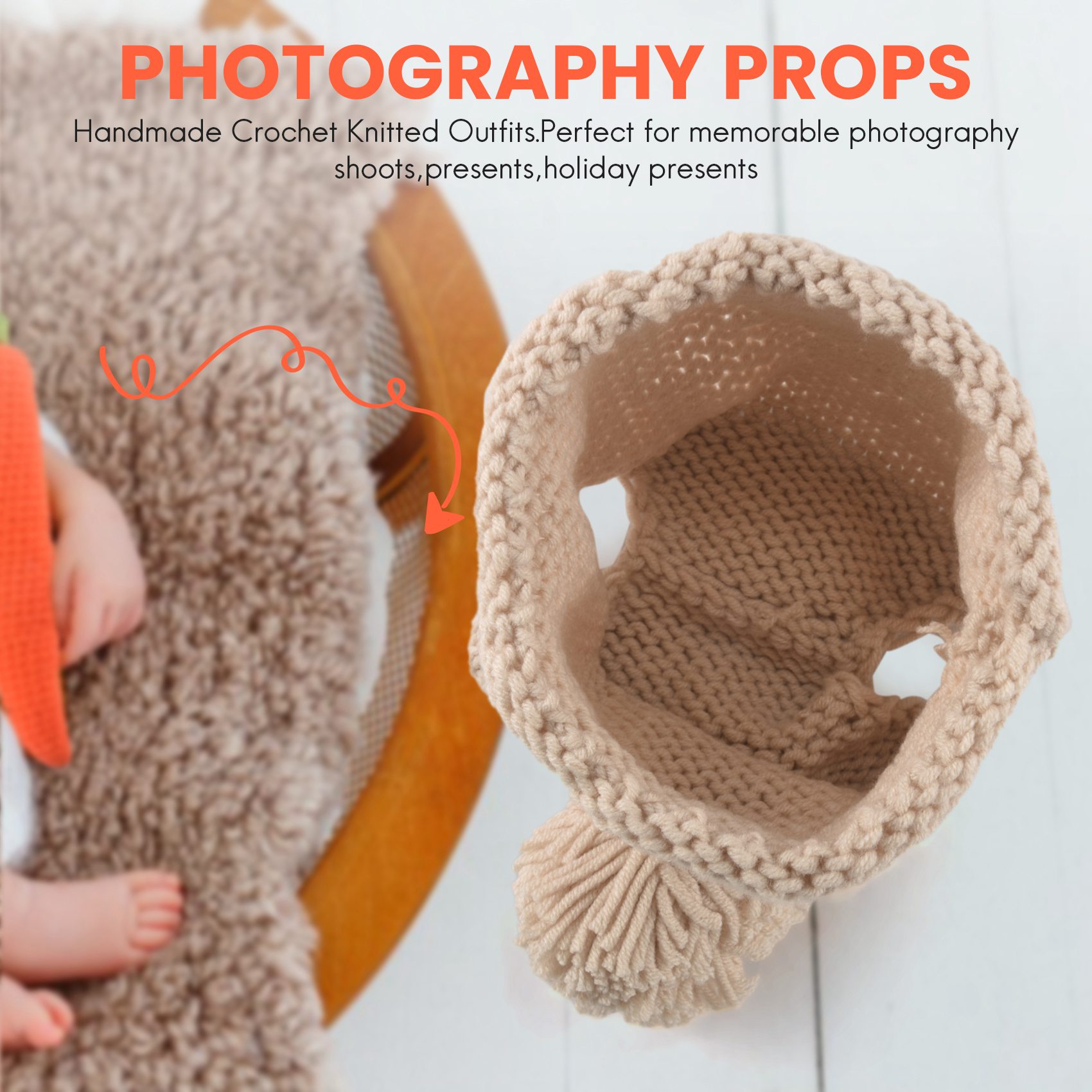 Infant Photography Props Outfit - ABJA-Accessori per la fotografia di neonati,