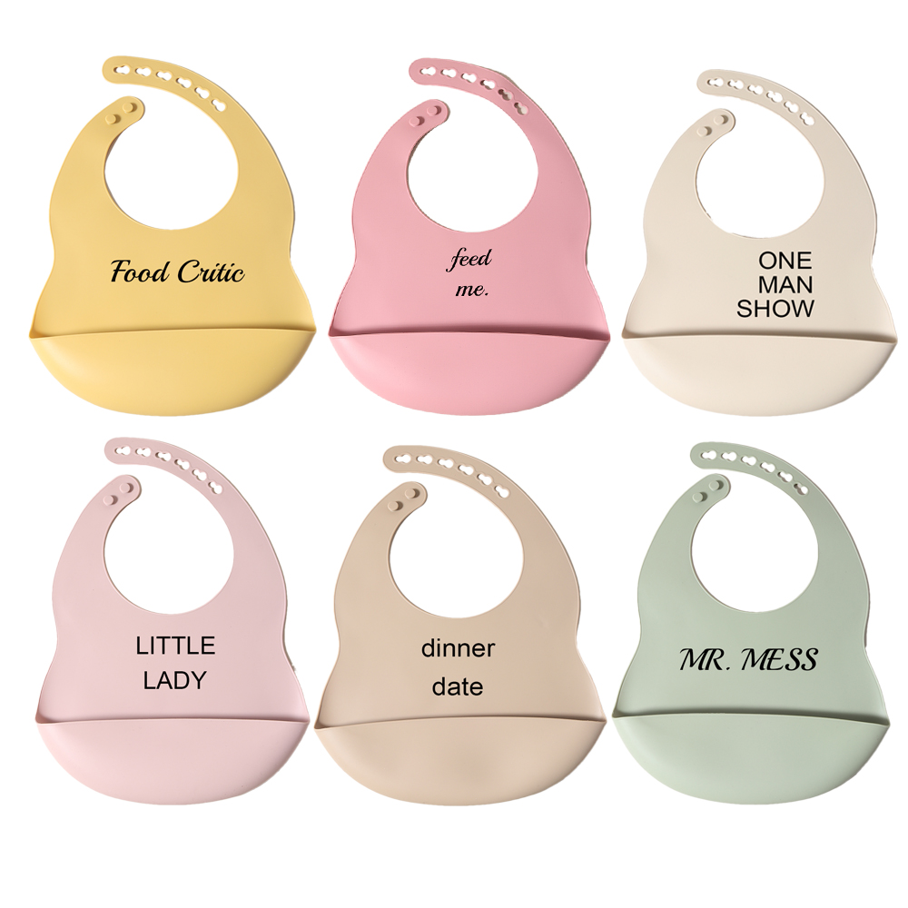 Waterproof Baby Bibs Silicone - bavaglini in silicone citazione messaggio impermeabile