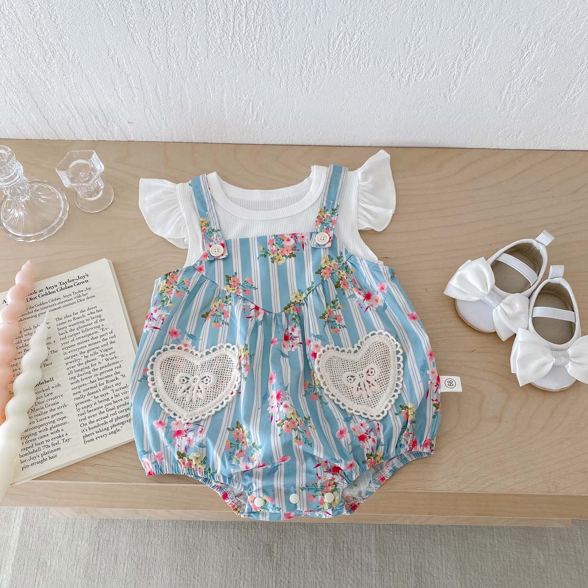 Newborn Baby Girl Romper Floral - 2 pezzi vestiti per neonati neonate