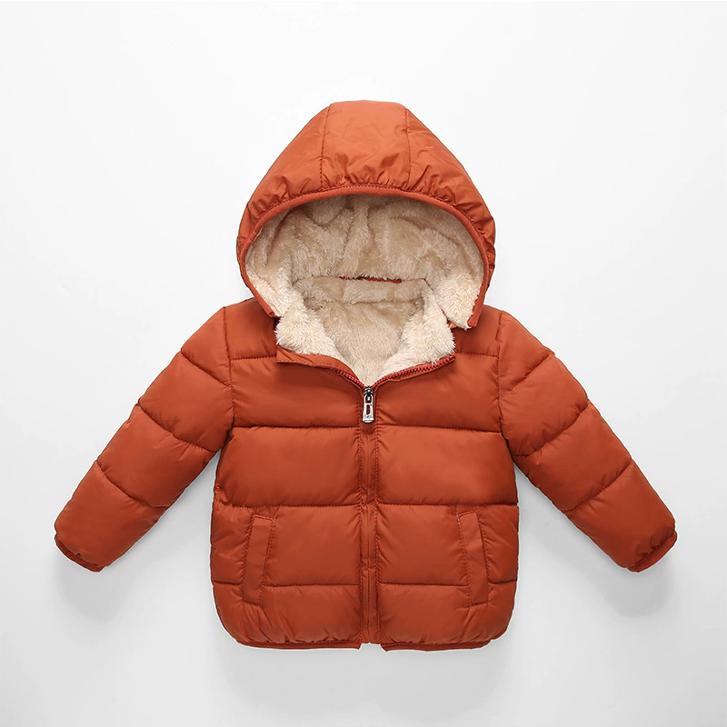 Toddler Boy Winter Fleece Jacket - Giacca Invernale Imbottita con Cappuccio per