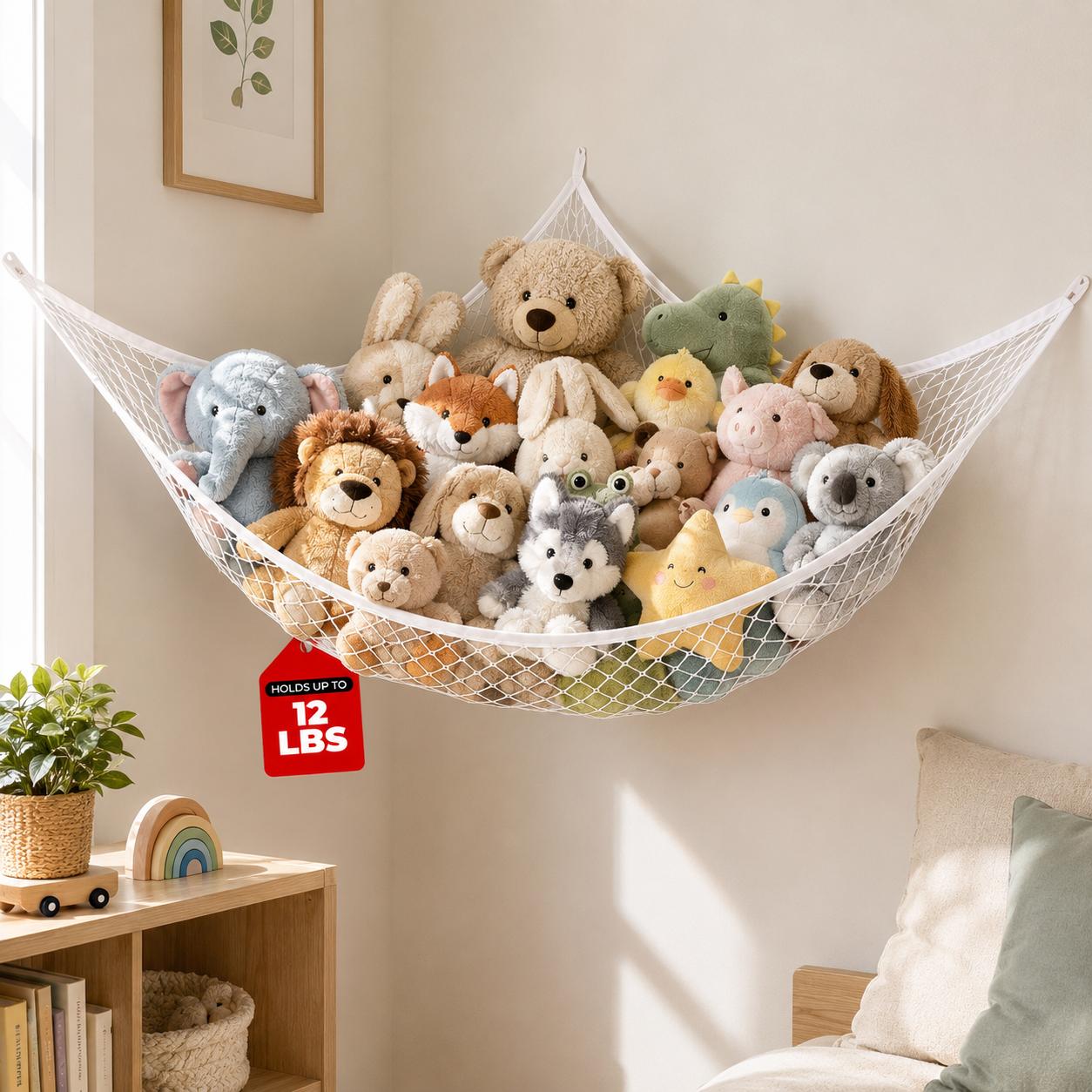 Nursery - Amaca portaoggetti in rete per giocattoli,