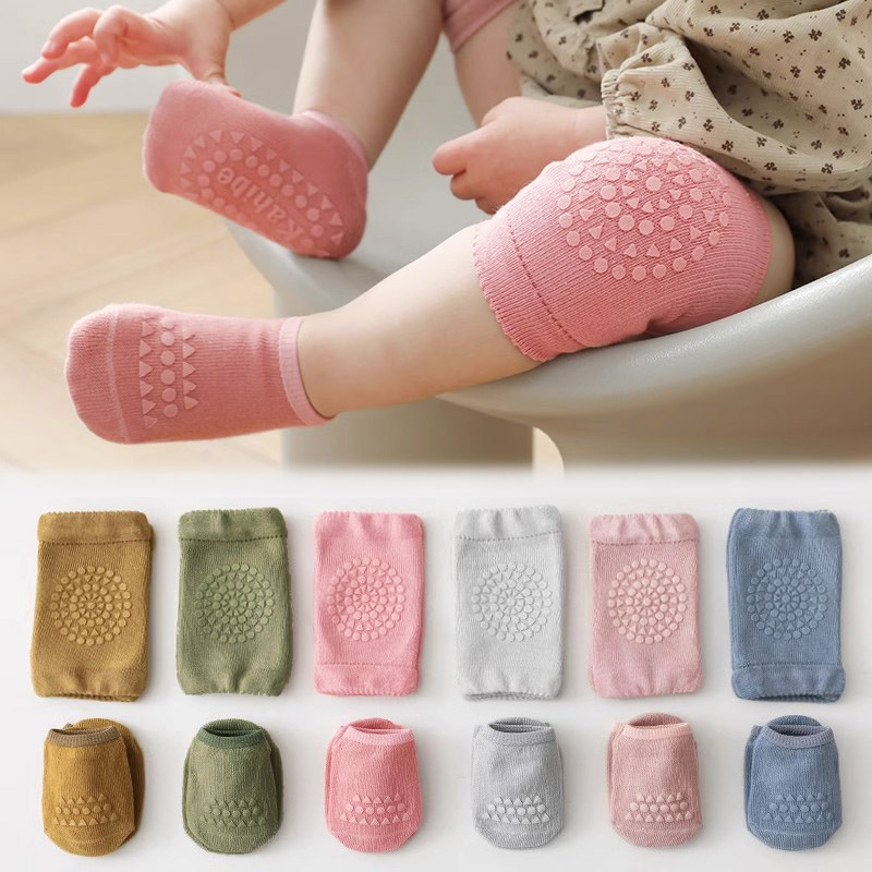 Unisex Baby Socks Non Slip - 3 set di calzini e ginocchiere