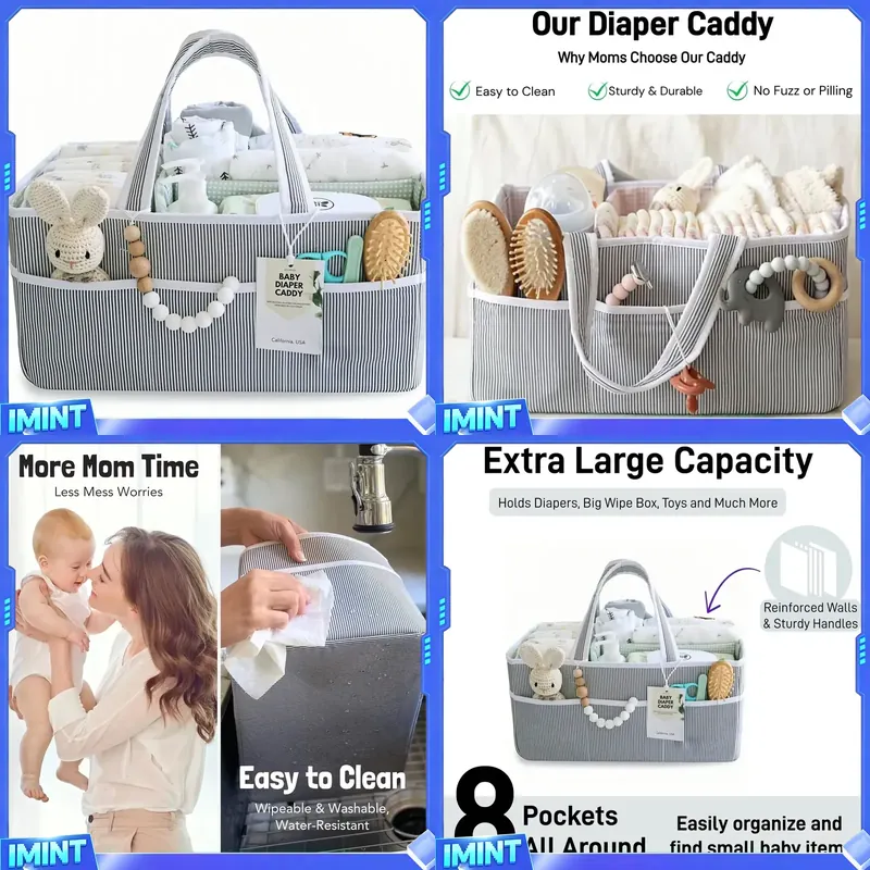 Diapering - Organizer per Pannolini in Tessuto, Cesto