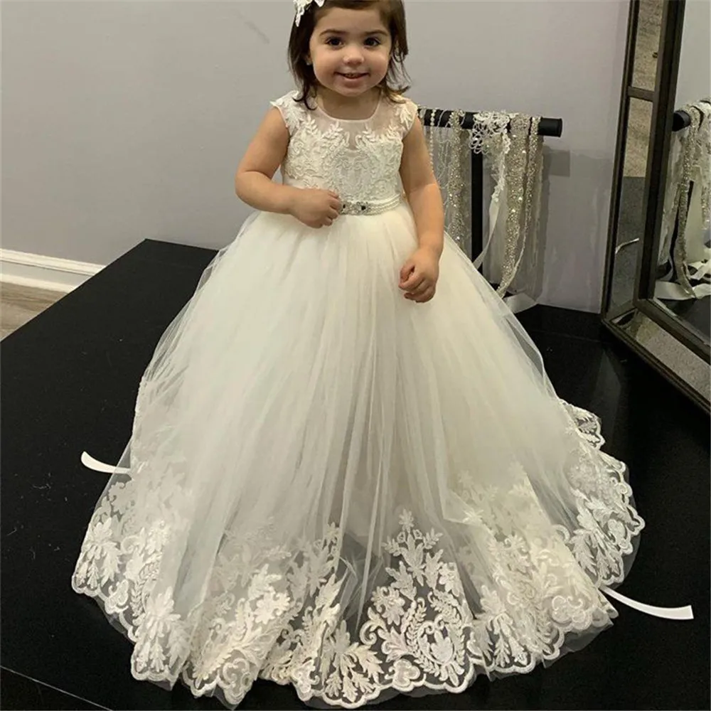 Toddler Girl Tulle Party Dress - Abiti da damigella d'onore in pizzo