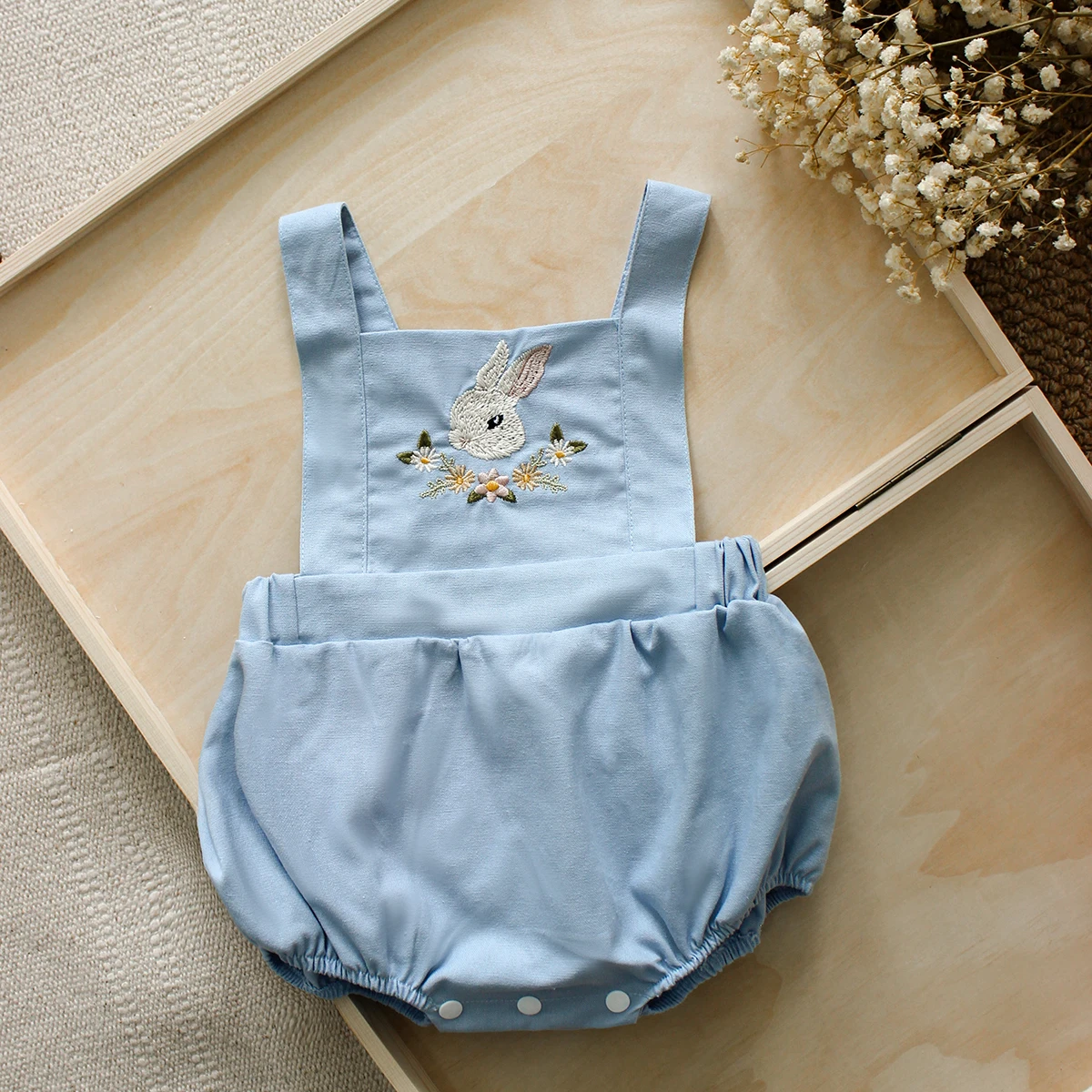 Tutine Estive per Neonata con  - Baby Summer Linen Sleeveless Jumpsuit recensione e prezzo