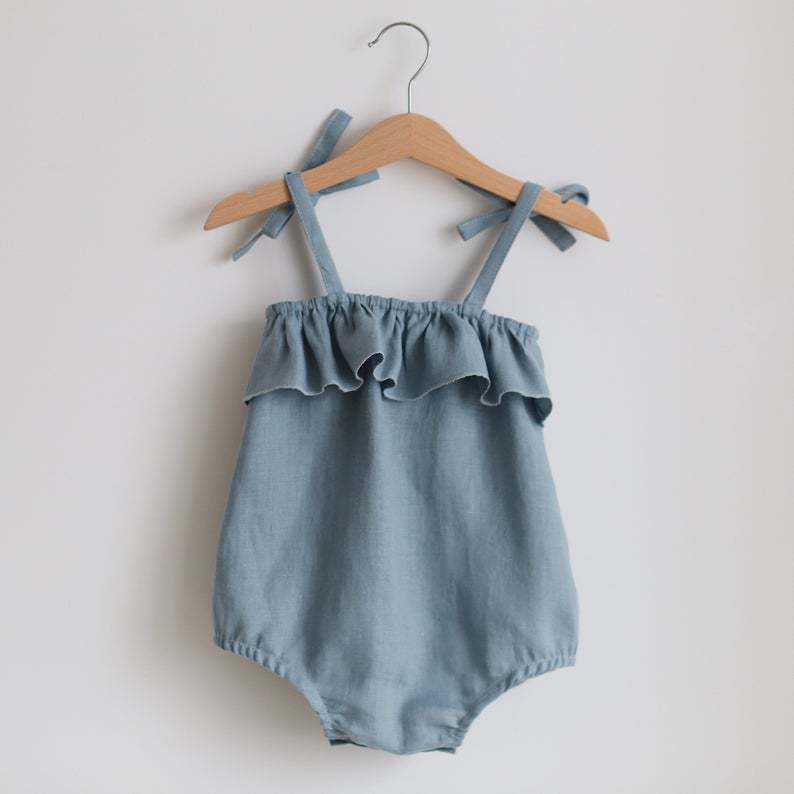 Estate neonata vestiti pagliac - Baby Summer Linen Sleeveless Jumpsuit recensione e prezzo
