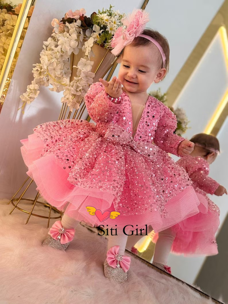 Abito da principessa rosa per  - Toddler Girl Tulle Party Dress recensione e prezzo