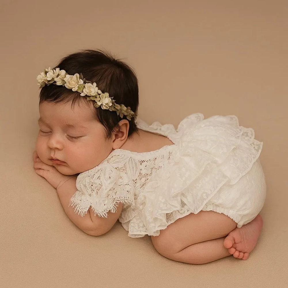 Completo per Fotografia Neonat - Newborn Baby Girl Romper Floral recensione e prezzo