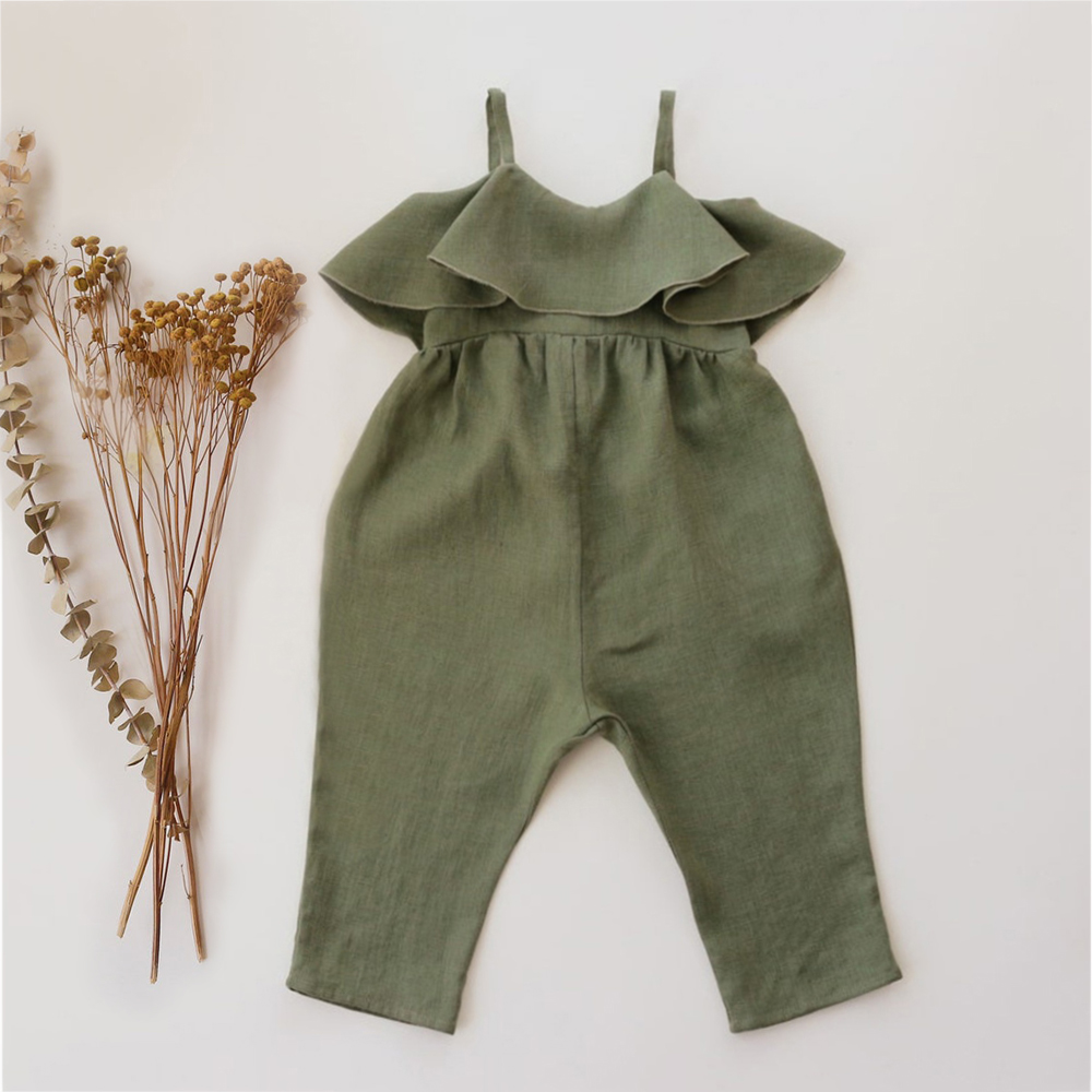 Vestiti estivi per bambina pag - Baby Summer Linen Sleeveless Jumpsuit recensione e prezzo