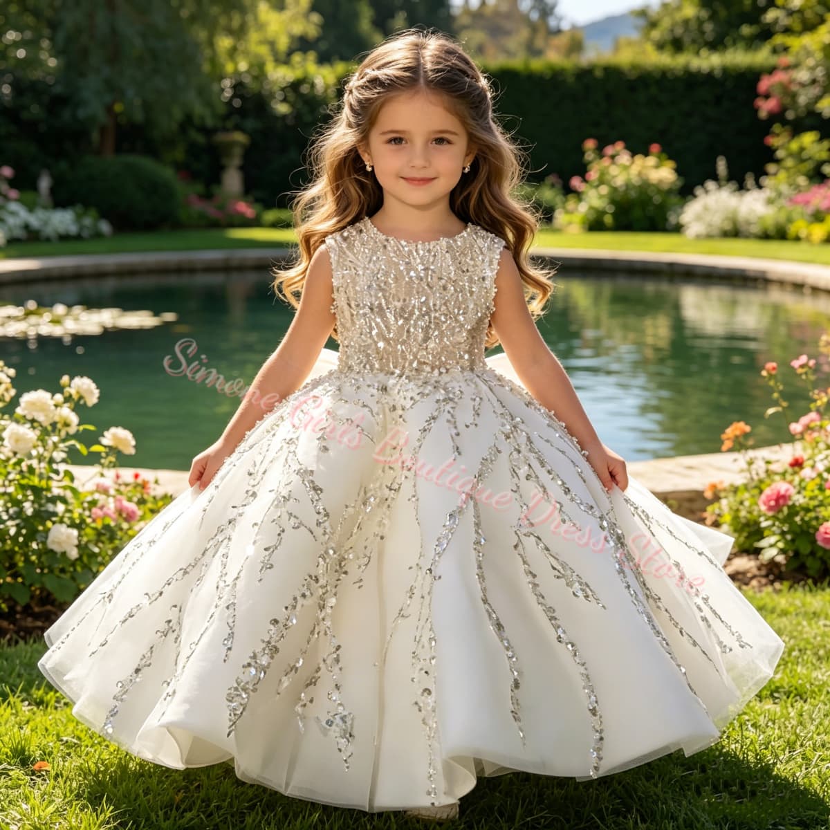 Abito da Damigella con Perline - Toddler Girl Tulle Party Dress recensione e prezzo