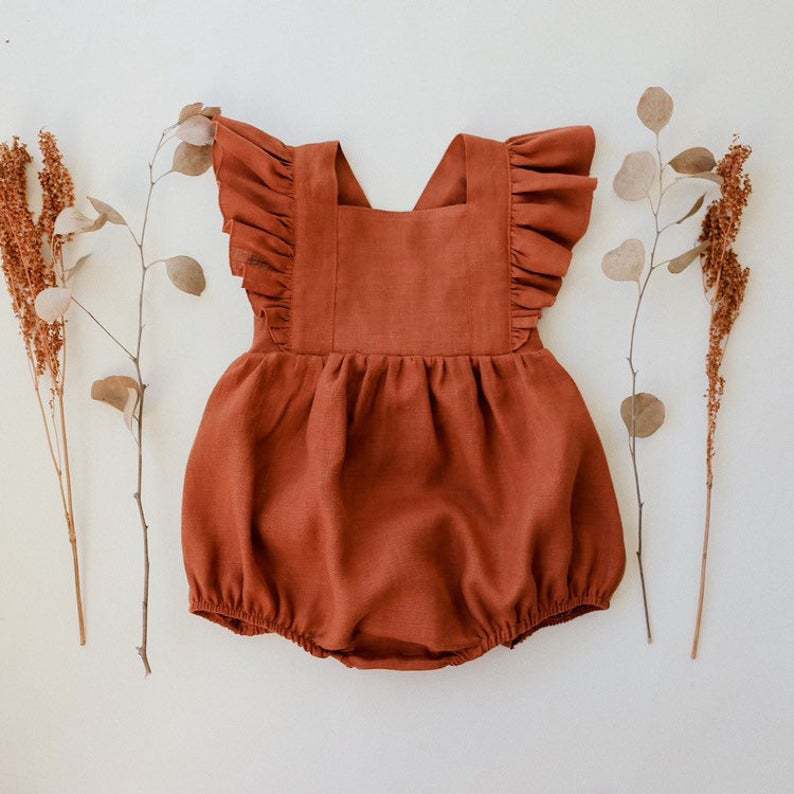 Tutine Estive per Bambine in C - Baby Summer Linen Sleeveless Jumpsuit recensione e prezzo